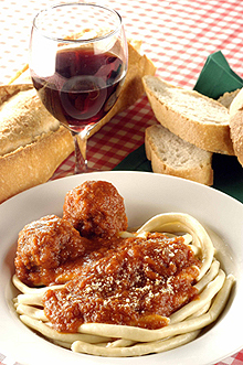Massa, pão e vinho